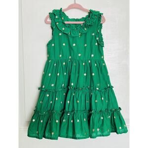 Christian Siriano New York 4T Girls St. Patrick's Day Dress Set Green Gold EUC